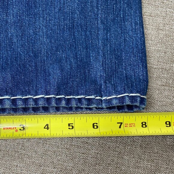 True Religion Billy Super T Denim Jean Men's 32 Blue Thick Stitch Flap Y2K USA - Picture 13 of 15